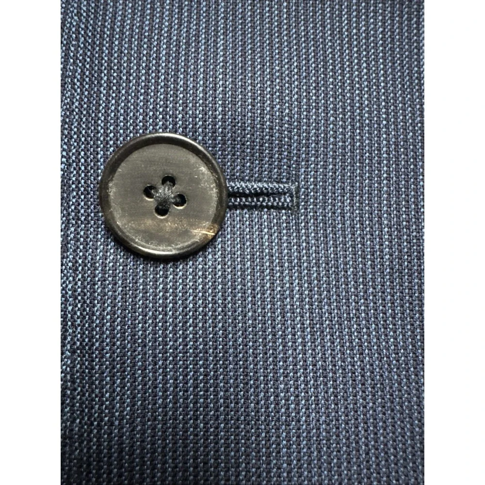 Ermenegildo Zegna Su Misura 3 Button Jacket Blazer Sz‎ 44XL Blue Wool Sport Coat